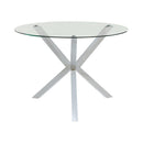 Vance Glass Top Dining Table with X-cross Base Chrome