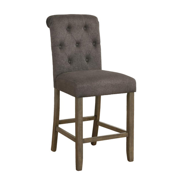 Balboa Tufted Back Counter Height Stools Grey and Rustic Brown (Set of 2) image