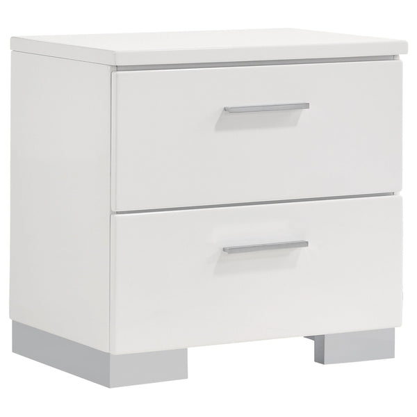 Felicity 2-drawer Nightstand Glossy White image