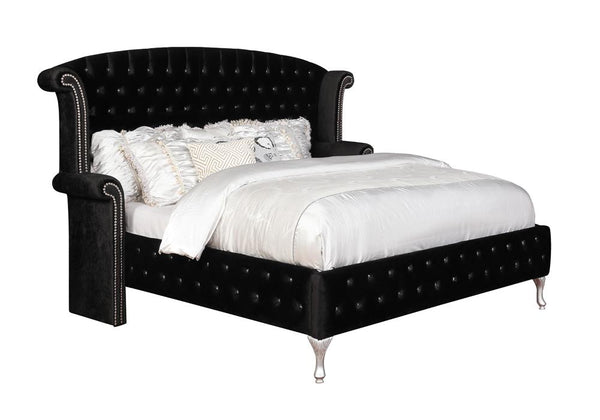Deanna California King Tufted Upholstered Bed Black image