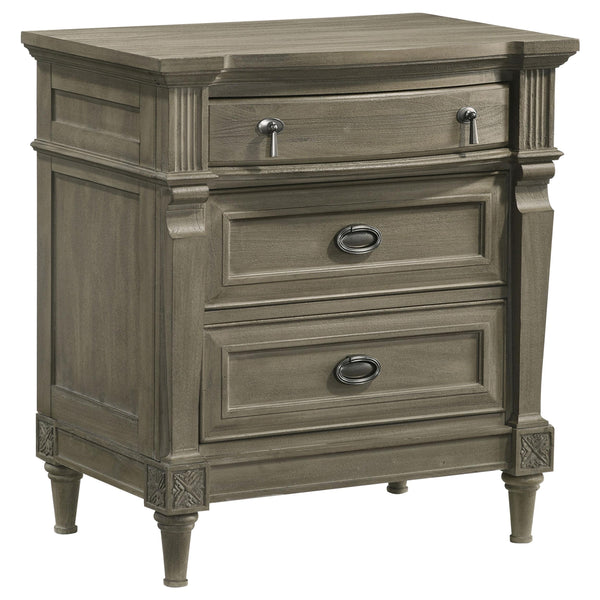 Alderwood 3-drawer Nightstand French Grey image