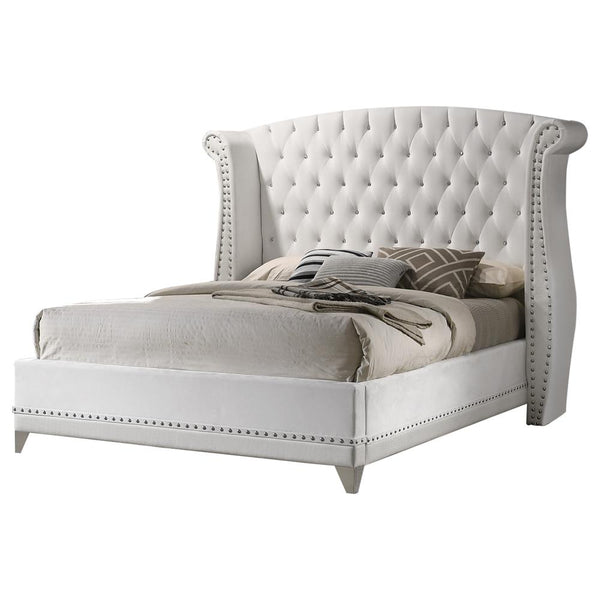 Barzini Queen Wingback Tufted Bed White image