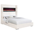 Tisdall Wingback Bed with Flame Visualizer