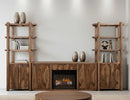 1 Drawer & 2 Door, TV Stand with Electric Fireplace Insert
