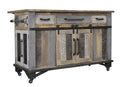 Loft Brown Kitchen Island 3 Drawers 6 Doors