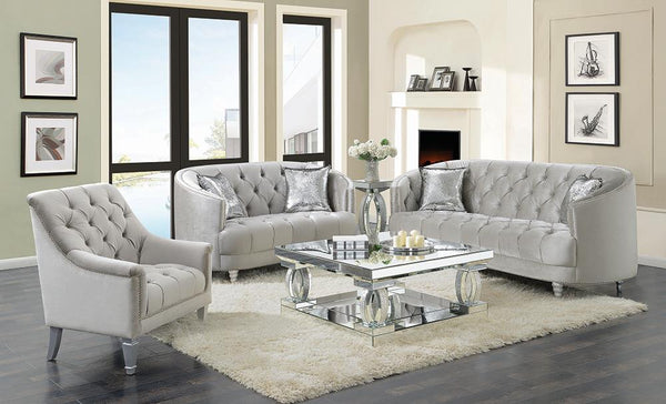 Avonlea 3-piece Tufted Living Room Set Grey image