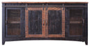 Pueblo Black TV-Stand w/2 Doors, 2 Mesh Doors