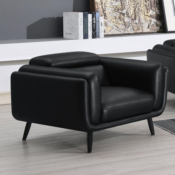 Shania Track Arms Chair with Tapered Legs Black image