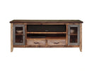 Antique Multicolor 76"TV Stand w/2 drawers and 2 iron mesh doors
