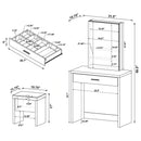 Harvey Makeup Vanity Table with Mirror and Stool