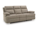 Side-Swipe Reclining Sofa with Drop Down Table