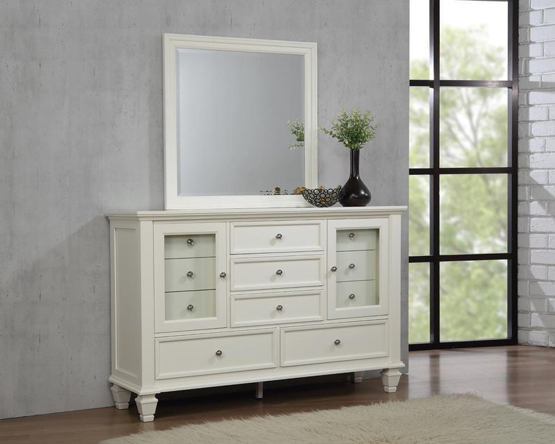 Sandy Beach Rectangular Dresser Mirror Cream White