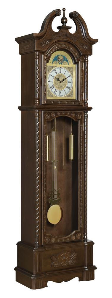 Cedric Grandfather Clock with Chime Golden Brown