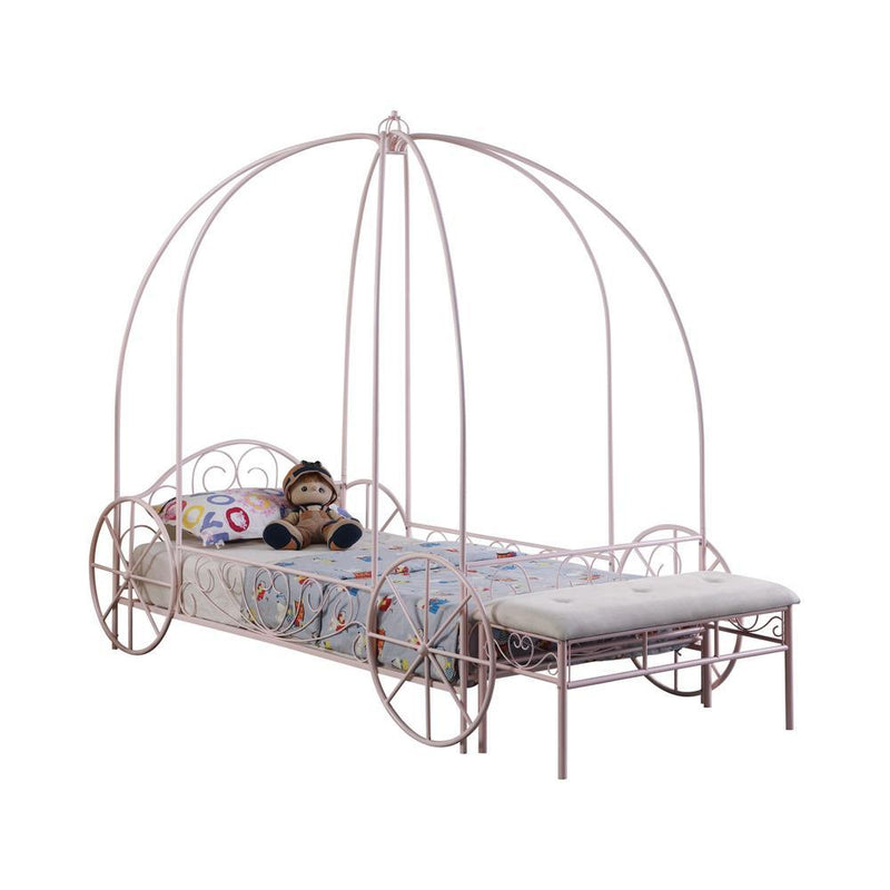 Massi Twin Canopy Bed Powder Pink