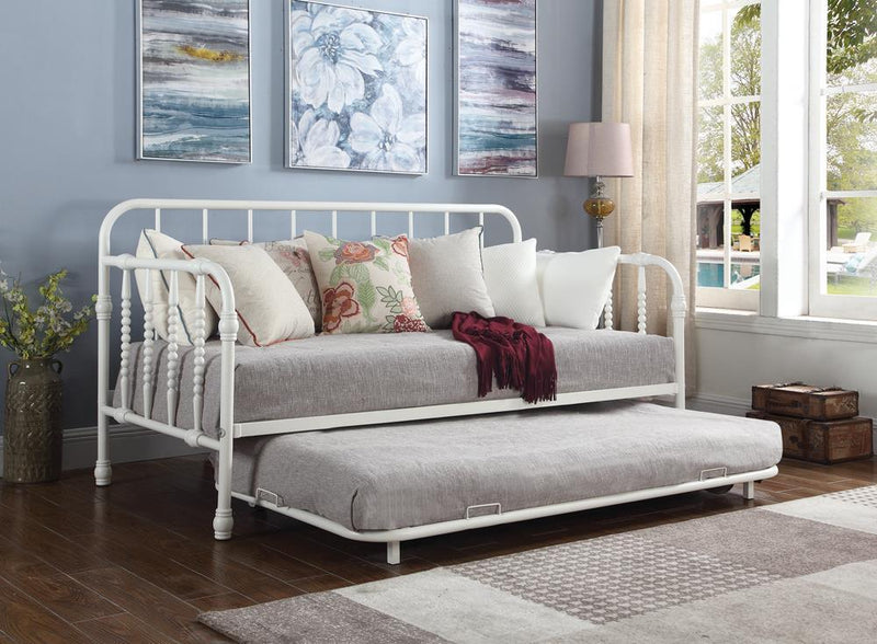 Marina Twin Metal Daybed with Trundle White