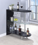 Adolfo 3-tier Bar Table Glossy Black and Clear