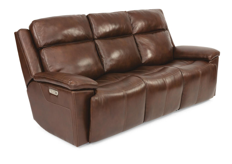 Flexsteel Latitudes Chance Leather Power Reclining Sofa w/Power Headrests