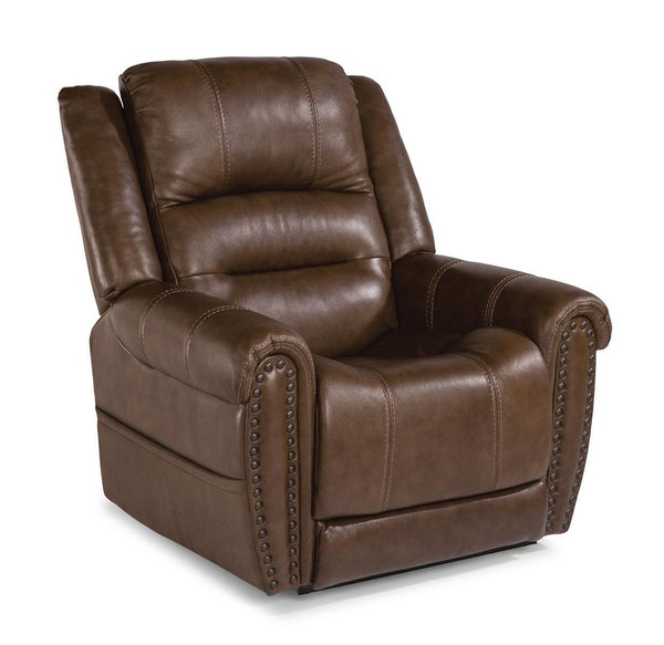 Flexsteel Oscar Power Recliner with Power Headrest and Lumbar image