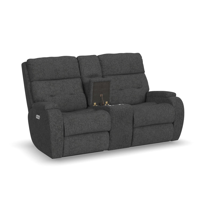 Strait 2906-601H Power Reclining Loveseat with Console & Power Headrests