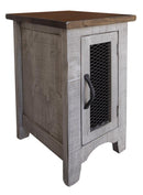 Pueblo Gray Chair Side Table 1 Door