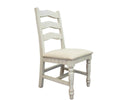 Stone Solid Wood Chair w/Fabric Seat Ivory Finish**