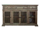 Bonanza Console w/ 4 Glass Doors w/3 Drawers