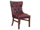Terra Uph. Chair w/Tufted Back, Nailheads - Brown Microfiber **