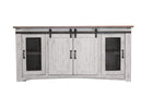 Pueblo White 70" TV Stand w/4 doors and Shelves