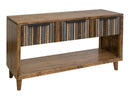 Tiza Sofa Table Blue, w/3 multicolor drawers