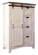 Pueblo White 4 Drawer, 1 door Chest