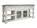 Stone 80" TV Stand w/ 4 Drawer and 2 Glass Doors