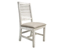 Stone Chair w/ Ivory Finish and Fabric Seat**