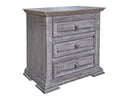 Terra Gray 3 Drawer Nightstand