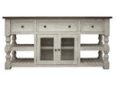 Stone 70" TV Stand w/ 3 Drawer and 2 Glass Doors