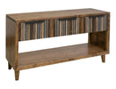 Tiza Sofa Table Blue, w/3 multicolor drawers