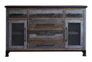 Antique Gray 6 Drawers and 2 Doors, Buffet